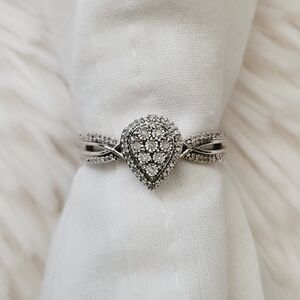 Pear Shaped Diamond Cluster Ring